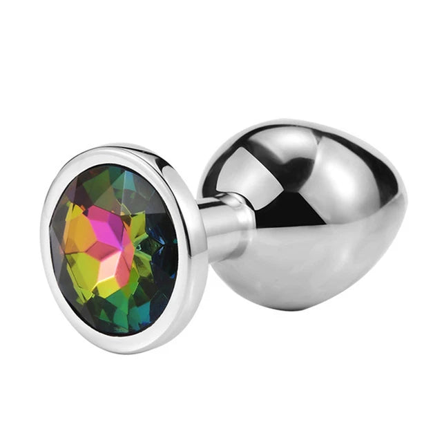 Metal Anal Plug Stainless Steel Butt Plug With Jewelry Colorful Crystal Anus Plug Anal Bead Adults Sex Toys for Women Adult Game