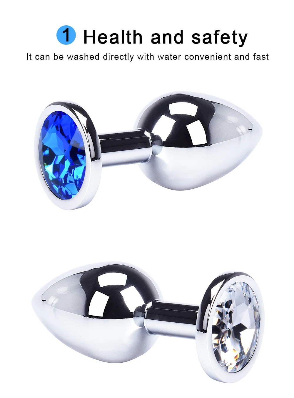 Metal Anal Plug Stainless Steel Butt Plug With Jewelry Colorful Crystal Anus Plug Anal Bead Adults Sex Toys for Women Adult Game