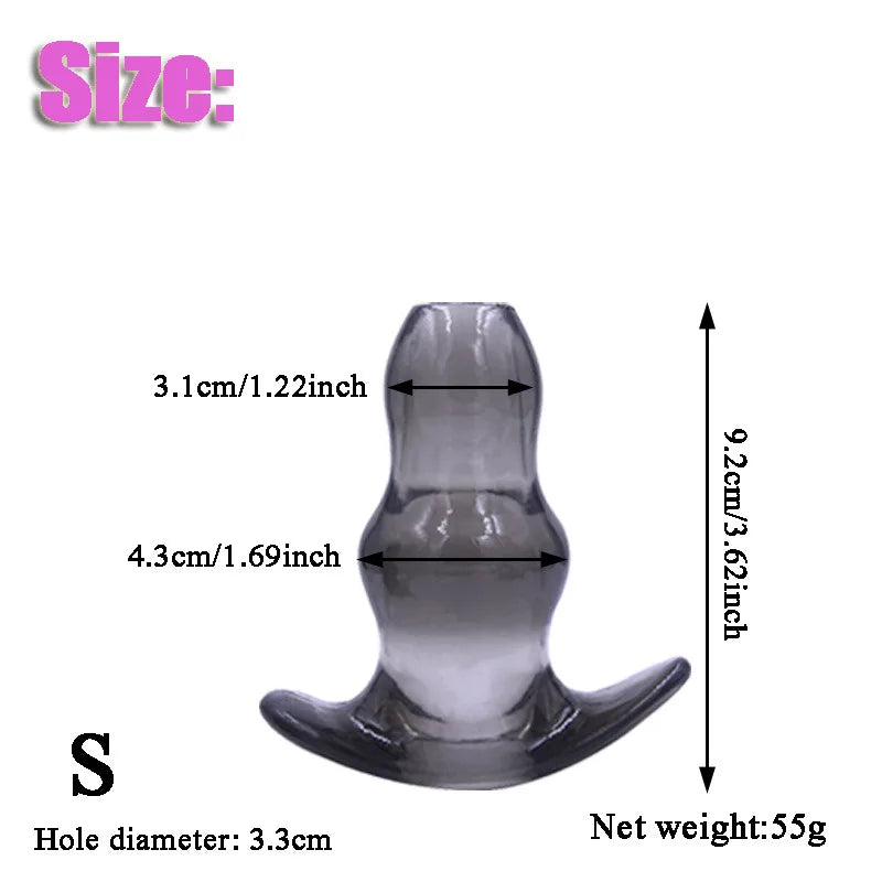 5 Sizes Hollow Anal Plug Soft Speculum Prostate Massager Butt Plug Enema Sex Toys For Woman Men Anal Dilator Sex Products