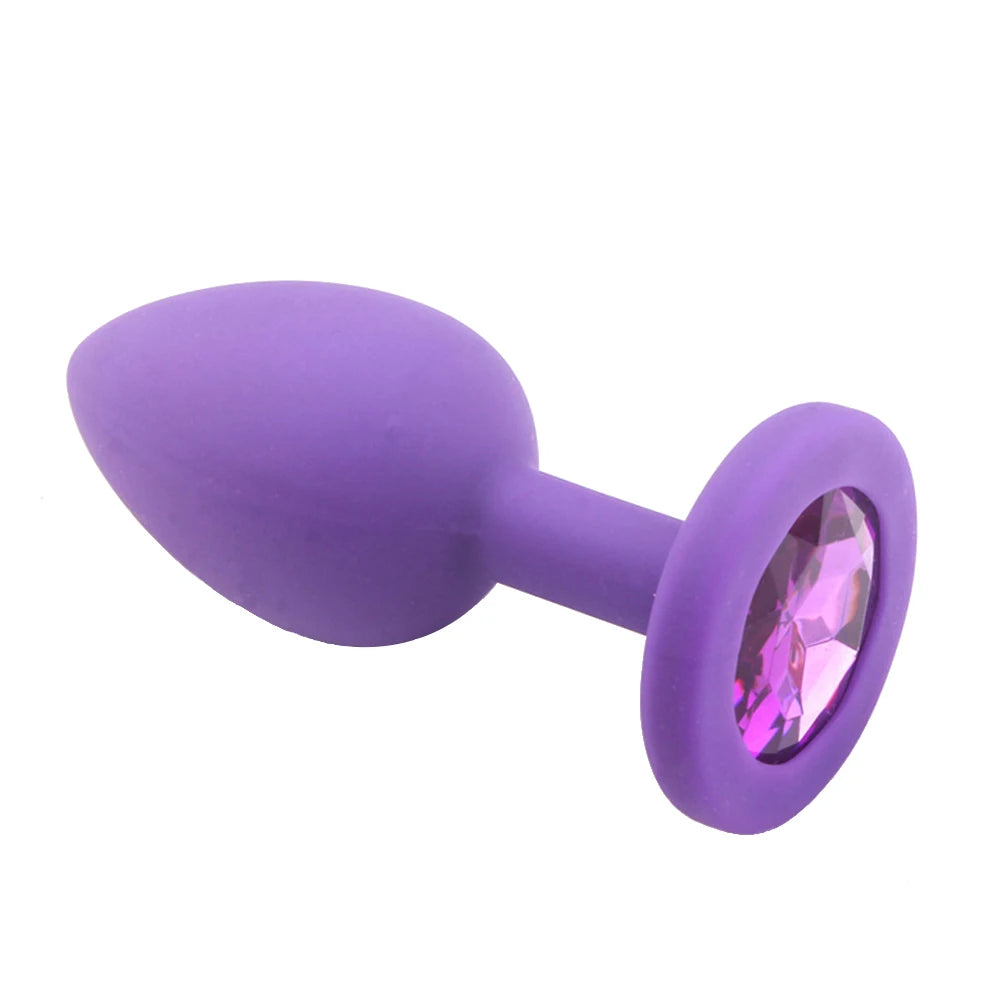 3D Faux Diamond Silicone Butt Anal Plug Masturbation Couple Flirting Sex Toy Masturbation Tool Sex Toys BDSM