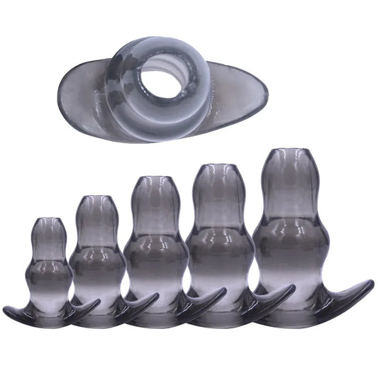 5 Sizes Hollow Anal Plug Soft Speculum Prostate Massager Butt Plug Enema Sex Toys For Woman Men Anal Dilator Sex Products