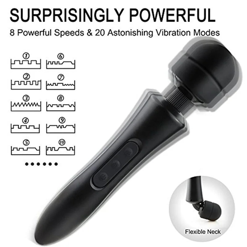 Huge Magic Wand Vibrator For Women Stimulator Clitoris G Spot Massager USB Charging Masturbation Sex Toys For Adults 18