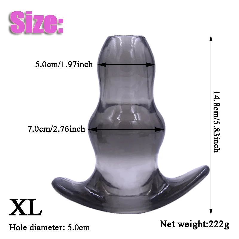 5 Sizes Hollow Anal Plug Soft Speculum Prostate Massager Butt Plug Enema Sex Toys For Woman Men Anal Dilator Sex Products