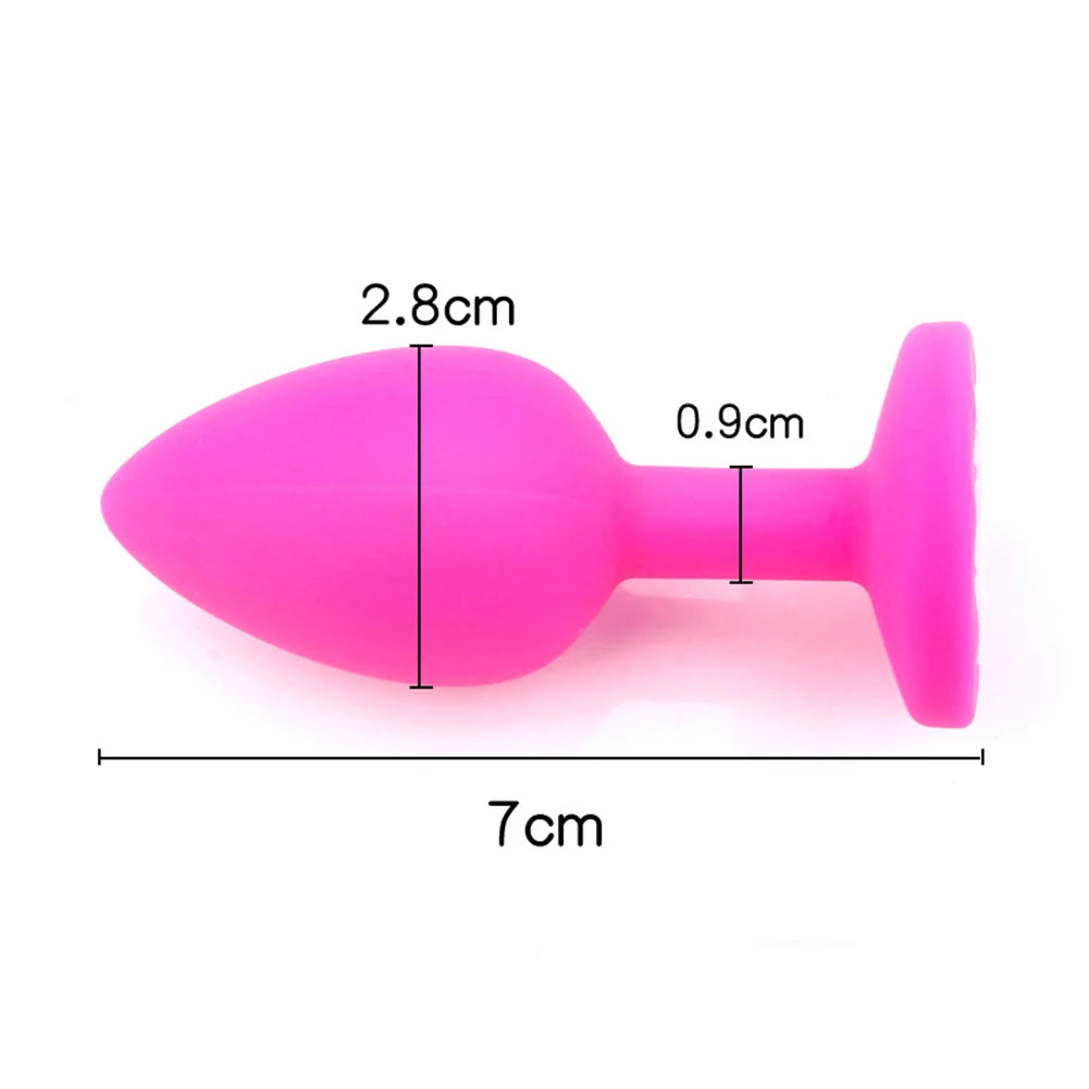 3D Faux Diamond Silicone Butt Anal Plug Masturbation Couple Flirting Sex Toy Masturbation Tool Sex Toys BDSM