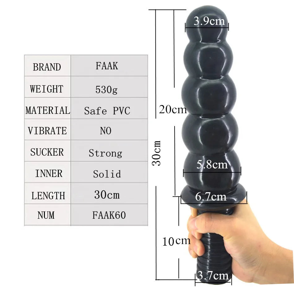 FAAK Large Anal Beads Butt Plug Black Dildo With Suction Cup Vibrators Sex Toys For Women Men Discreet Package 3 Days Delivery