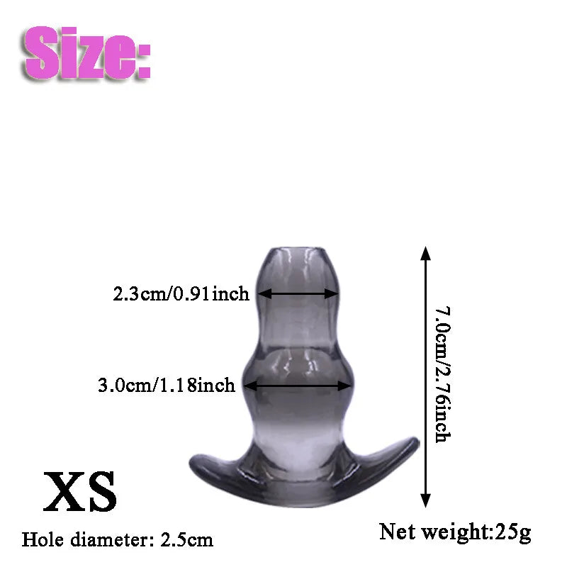 5 Sizes Hollow Anal Plug Soft Speculum Prostate Massager Butt Plug Enema Sex Toys For Woman Men Anal Dilator Sex Products