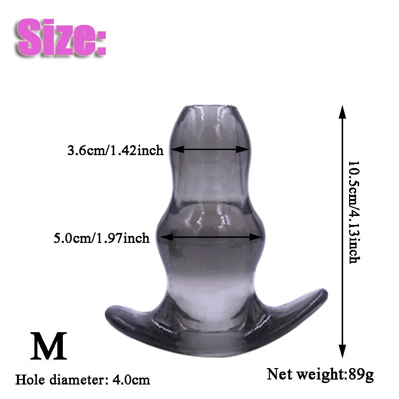 5 Sizes Hollow Anal Plug Soft Speculum Prostate Massager Butt Plug Enema Sex Toys For Woman Men Anal Dilator Sex Products