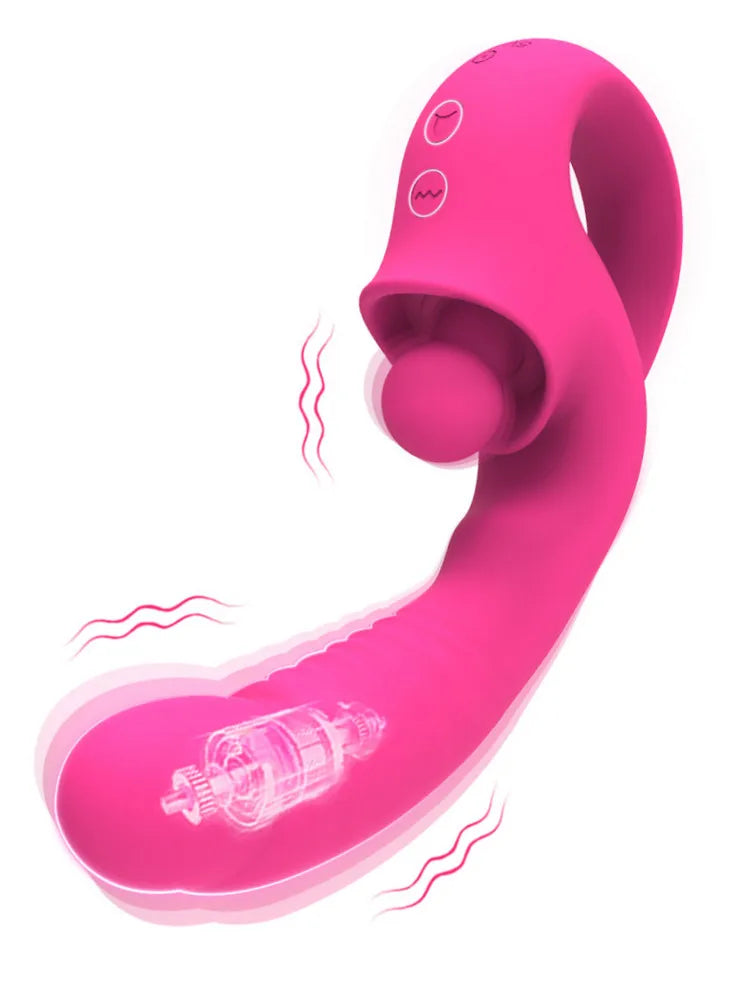 Dildo Vibrator For Women Tongue Vibro Licking Machine Clitoris Stimulator G-Spot Wand Female Clit Sucker Masturbator Sex Toys