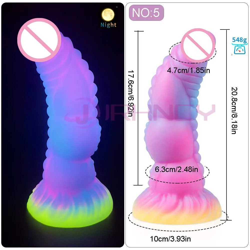 2024 Luminous Anal Plug Animals Dildos For Women Men Butt Plug With Suction Cup Silicone Anal Plug Beautiful Anal Sex Toys