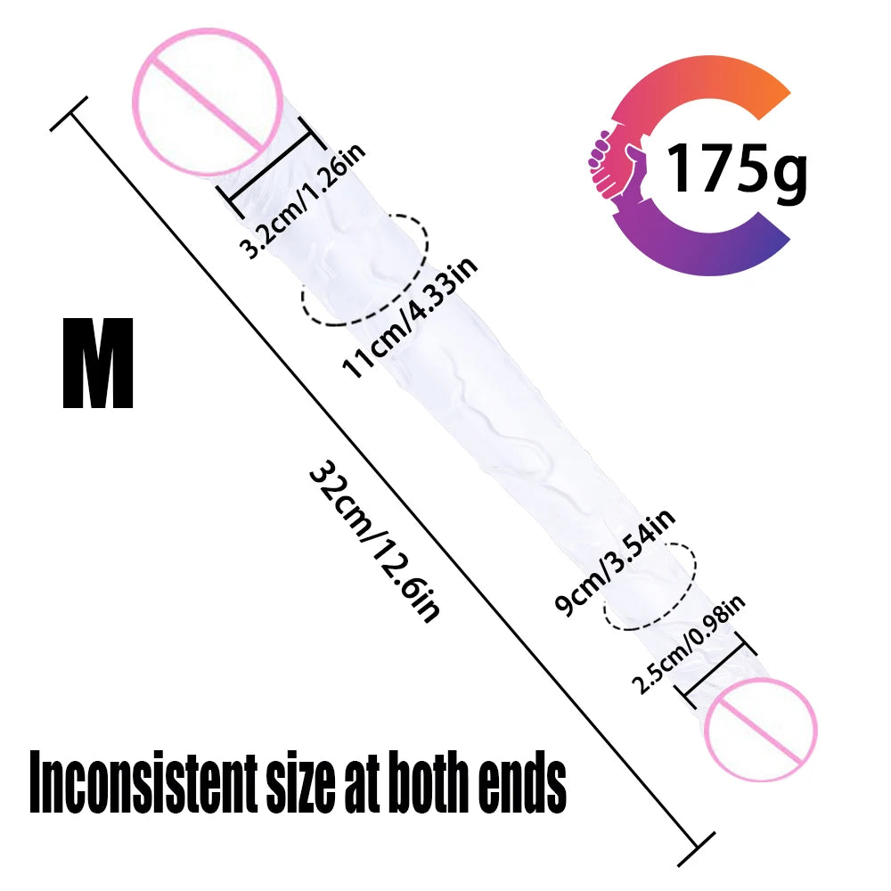 Double Ended Realistic Dildo Flexible Dildos Long Dong for Double Sided Anal Play G-spot Stimulator Sex Toys for Women Couple