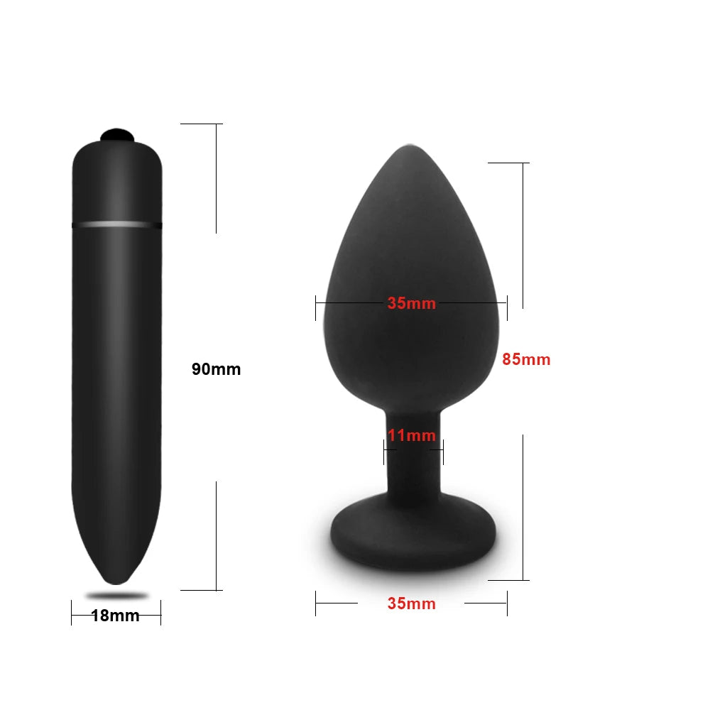 S/M/L Anal Plug Butt Vibrator Women/Men Soft Silicone Round Shaped Erotic Bullet Anal plug Bullet Gay Sex Toys for Adults