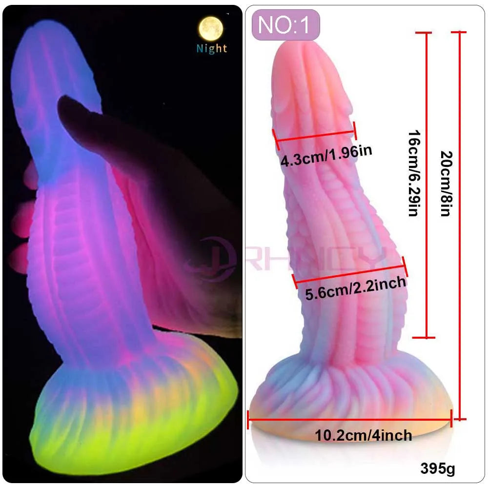 2024 Luminous Anal Plug Animals Dildos For Women Men Butt Plug With Suction Cup Silicone Anal Plug Beautiful Anal Sex Toys