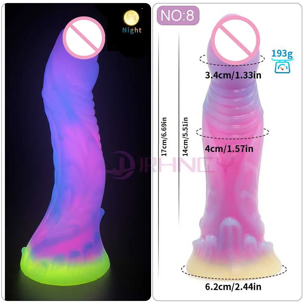 2024 Luminous Anal Plug Animals Dildos For Women Men Butt Plug With Suction Cup Silicone Anal Plug Beautiful Anal Sex Toys