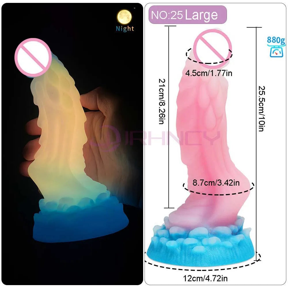 2024 Luminous Anal Plug Animals Dildos For Women Men Butt Plug With Suction Cup Silicone Anal Plug Beautiful Anal Sex Toys