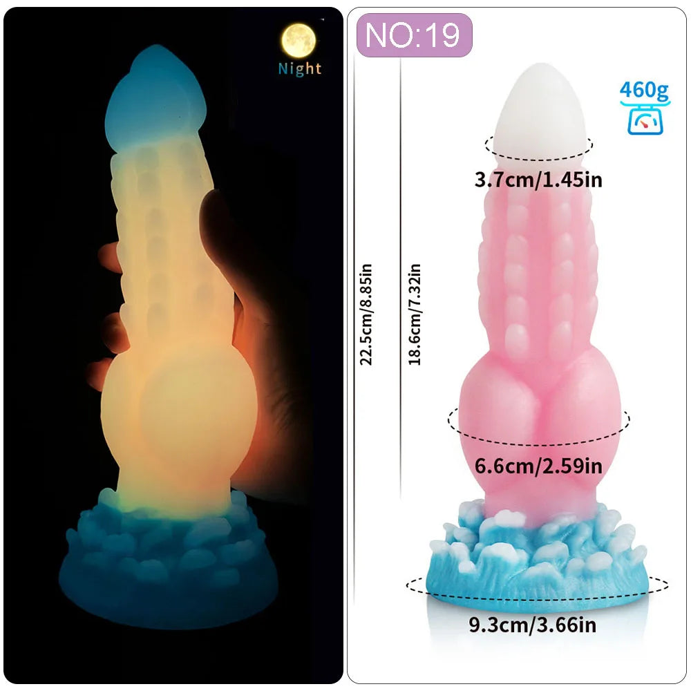 2024 Luminous Anal Plug Animals Dildos For Women Men Butt Plug With Suction Cup Silicone Anal Plug Beautiful Anal Sex Toys