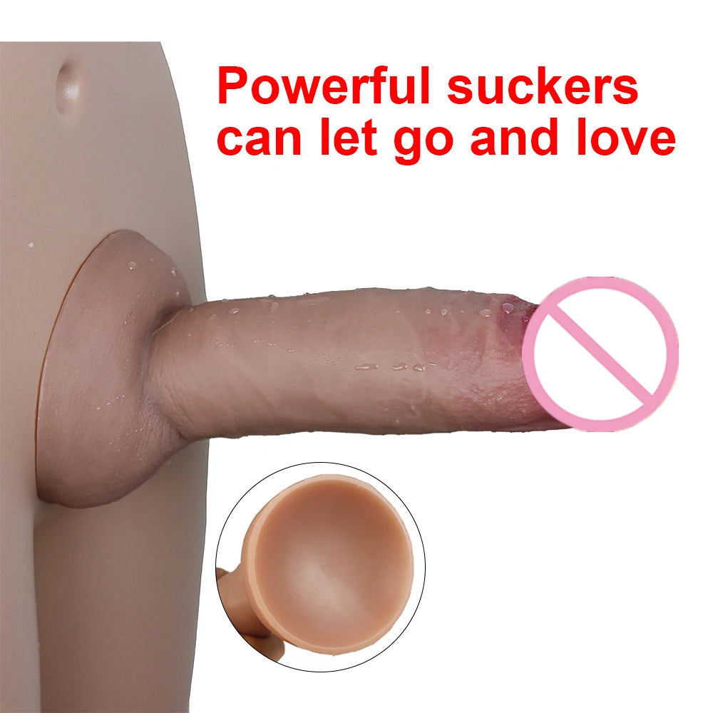 Real Men Skin Dildos Soft Silicone Suction Cup Big Huge Cock Male Artificial Penis Cheap Adult 18 Vagina Anal Sex Toys For Women