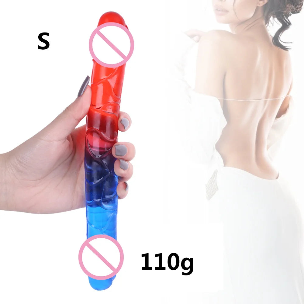 Double Ended Realistic Dildo Flexible Dildos Long Dong for Double Sided Anal Play G-spot Stimulator Sex Toys for Women Couple