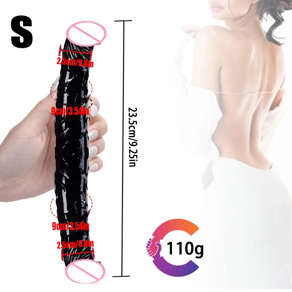 Double Ended Realistic Dildo Flexible Dildos Long Dong for Double Sided Anal Play G-spot Stimulator Sex Toys for Women Couple