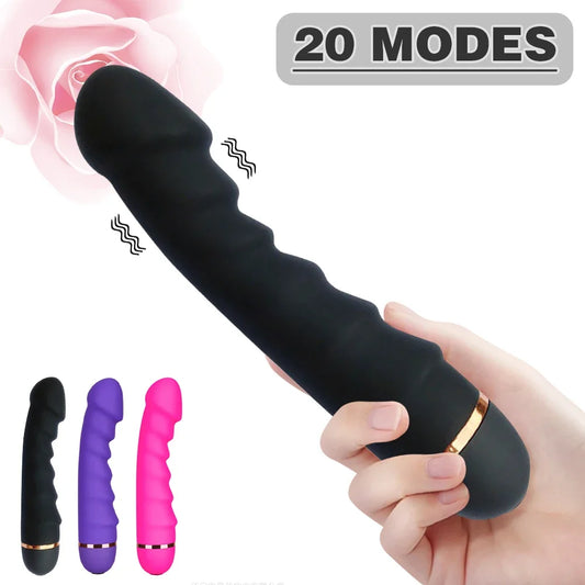 20 Modes Vibrator Soft Silicone Dildo Realistic Penis Strong Motor G-spot Clitoral Stimulator Female Masturbator Adult Sex Toys