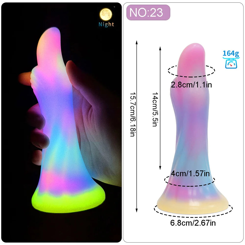 2024 Luminous Anal Plug Animals Dildos For Women Men Butt Plug With Suction Cup Silicone Anal Plug Beautiful Anal Sex Toys