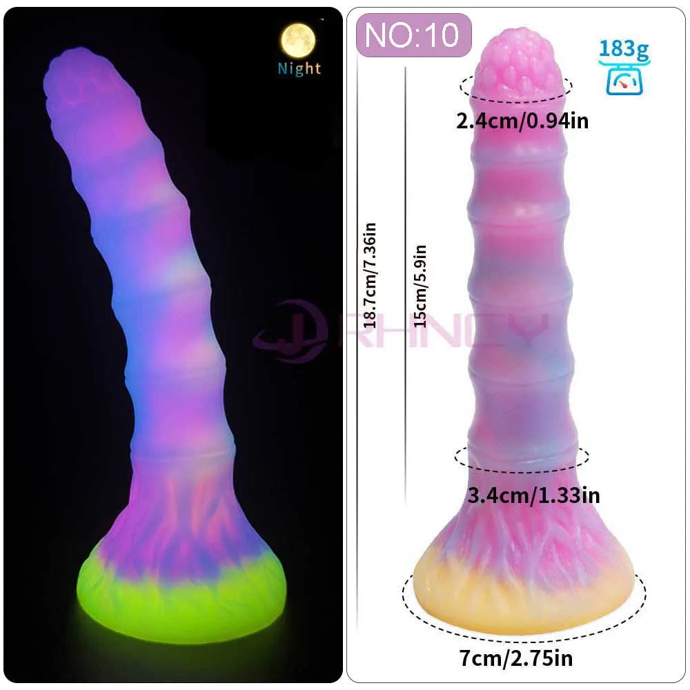 2024 Luminous Anal Plug Animals Dildos For Women Men Butt Plug With Suction Cup Silicone Anal Plug Beautiful Anal Sex Toys