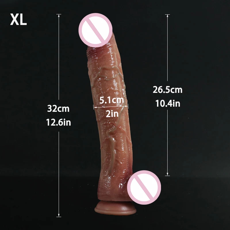 12/8/7 Inch Silicone Penis Huge Realistic Dildo Dong with Suction Cup for Women Masturbation Lesbain Anal Sex Toys for Adults 18