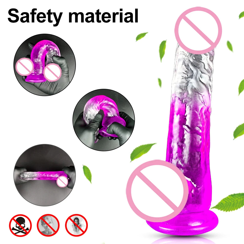 Multi Size Transport Dildo for Women Silicone Realistic Fake Dick Female Masturbator with Suction Cup Dildo Sex Toy for Women