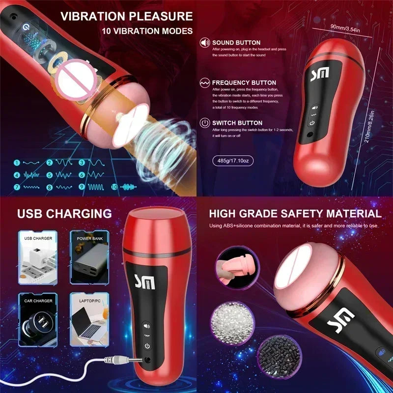 Horse Tail Masturbators For Men 2024 Men Automatic Oral Erotic Toys Adult Toys Industrial Vagina For Men Real Man Toy Toys