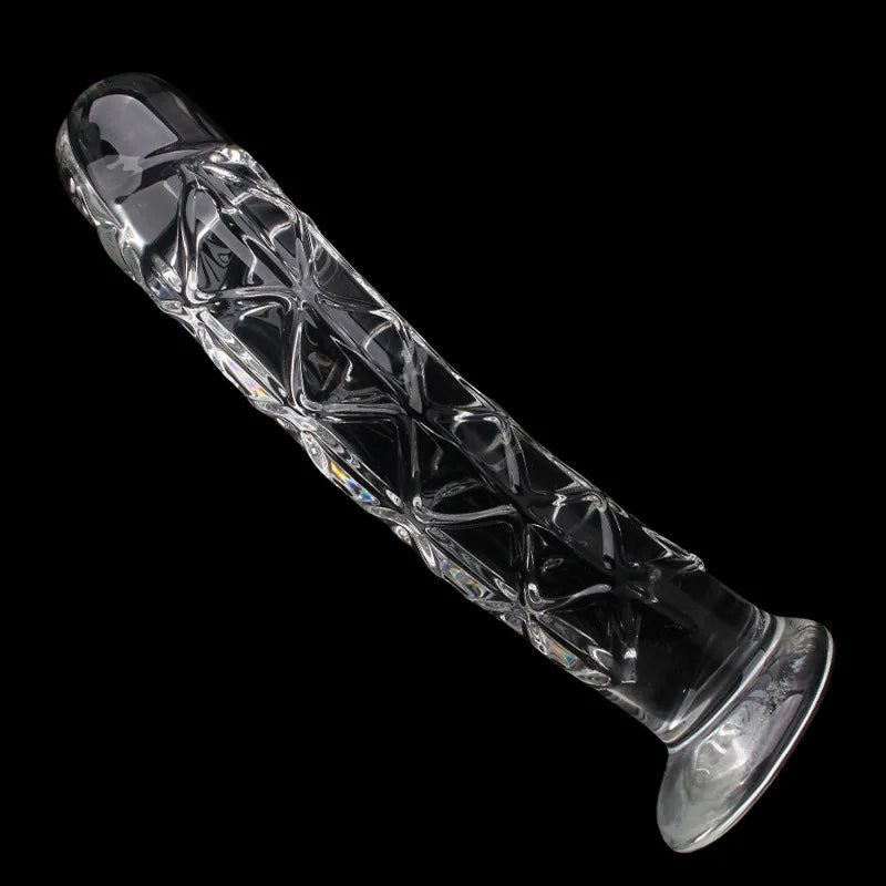 3 size Crystal Big Glass Dildo Realistic Penis Artificial Anal Dildo G-spot Stimulate Female Masturbates Glass Dildos for Women