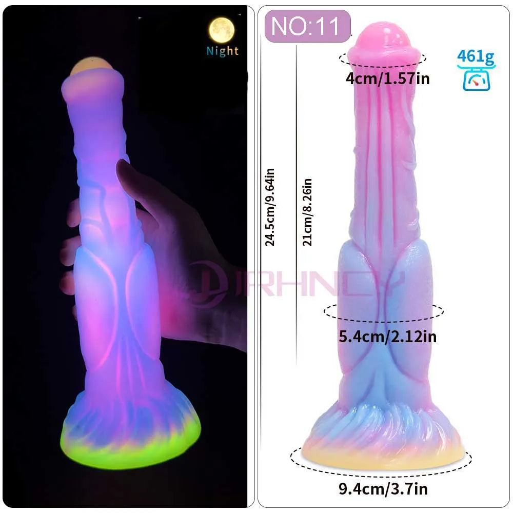 2024 Luminous Anal Plug Animals Dildos For Women Men Butt Plug With Suction Cup Silicone Anal Plug Beautiful Anal Sex Toys