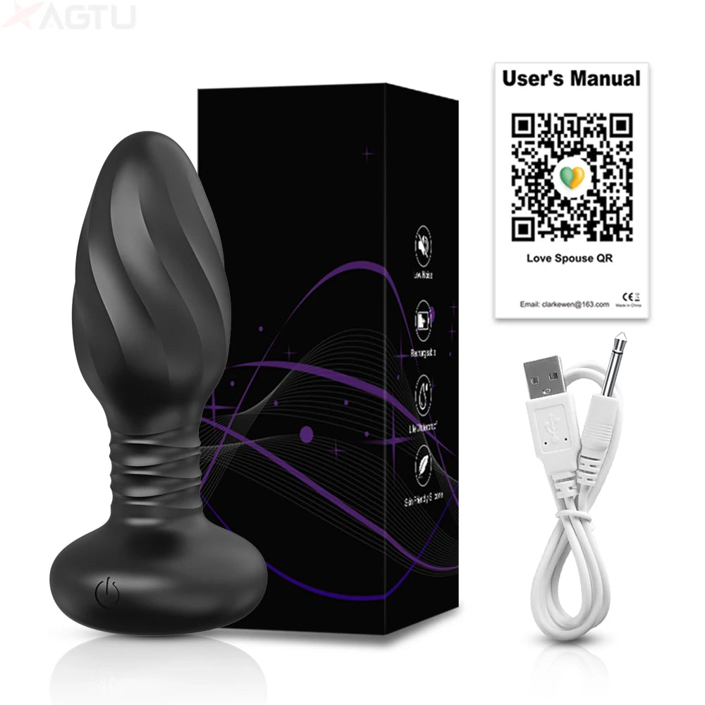 APP Control Prostate Massager Vibrator Male Rotation Ass Anal Plug Wireless Remote Butt Plug Vibrating Adult Sex Toys for Woman