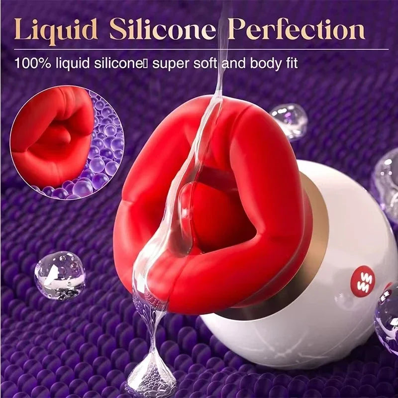 3 in1 Mouth Sucking Vibrator for Women Rose Tongue Licking Sucking Adult Sex Toys Anal Clit Nipple Vibrators for Female Couples