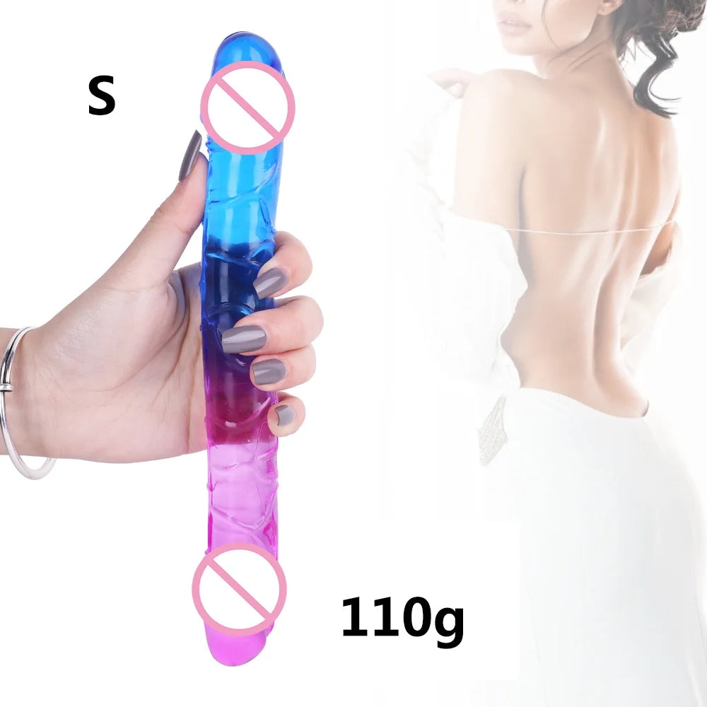 Double Ended Realistic Dildo Flexible Dildos Long Dong for Double Sided Anal Play G-spot Stimulator Sex Toys for Women Couple