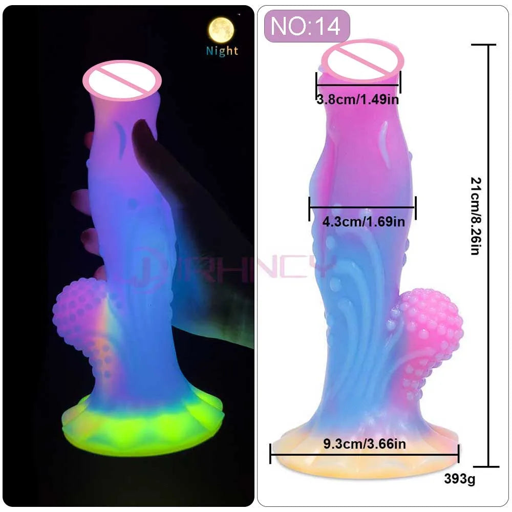 2024 Luminous Anal Plug Animals Dildos For Women Men Butt Plug With Suction Cup Silicone Anal Plug Beautiful Anal Sex Toys