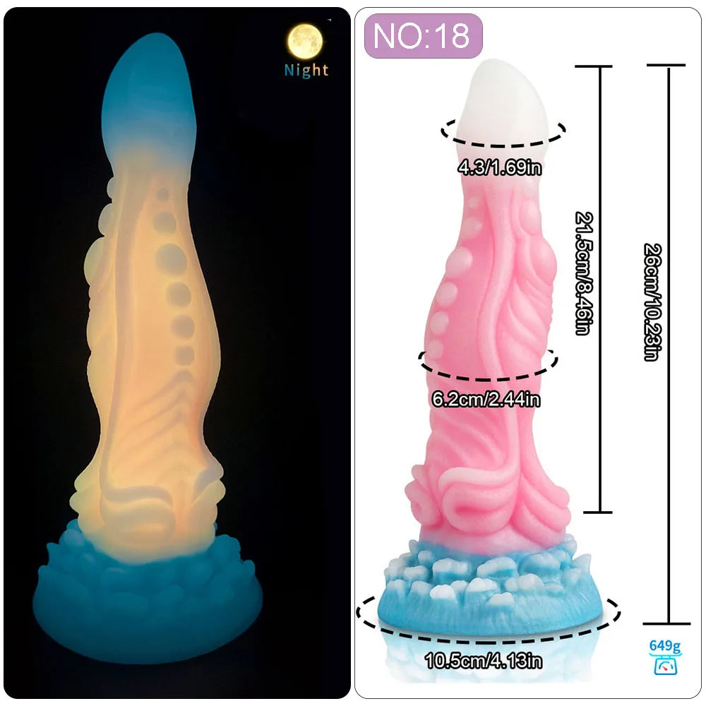 2024 Luminous Anal Plug Animals Dildos For Women Men Butt Plug With Suction Cup Silicone Anal Plug Beautiful Anal Sex Toys