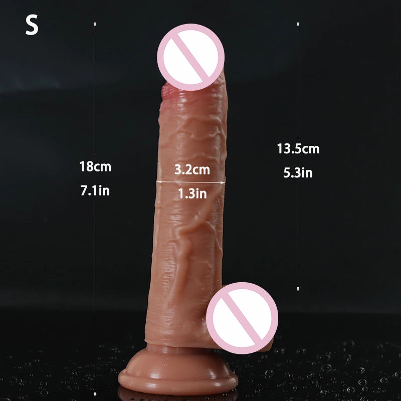 Realistic Fake Long Dick Penis Soft Double Layer Silicone Big Dildos Butt Plug Adult Sex Toys For Woman Men Vagina Anal Massage