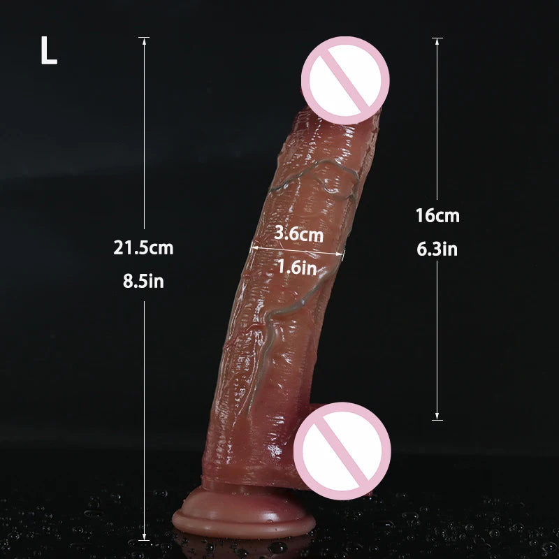 Realistic Fake Long Dick Penis Soft Double Layer Silicone Big Dildos Butt Plug Adult Sex Toys For Woman Men Vagina Anal Massage