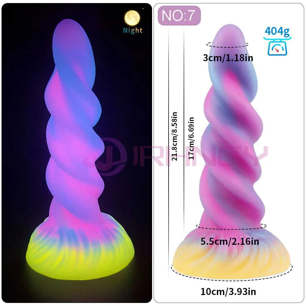 2024 Luminous Anal Plug Animals Dildos For Women Men Butt Plug With Suction Cup Silicone Anal Plug Beautiful Anal Sex Toys