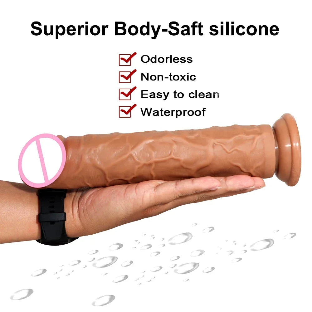 Soft Double Layer Silicone Big Dildo Realistic Fake Long Dick Penis Butt Plug Adult Sex Toys For Woman Men Vagina Anal Massager