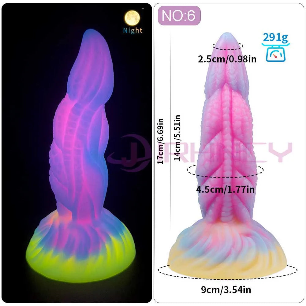 2024 Luminous Anal Plug Animals Dildos For Women Men Butt Plug With Suction Cup Silicone Anal Plug Beautiful Anal Sex Toys