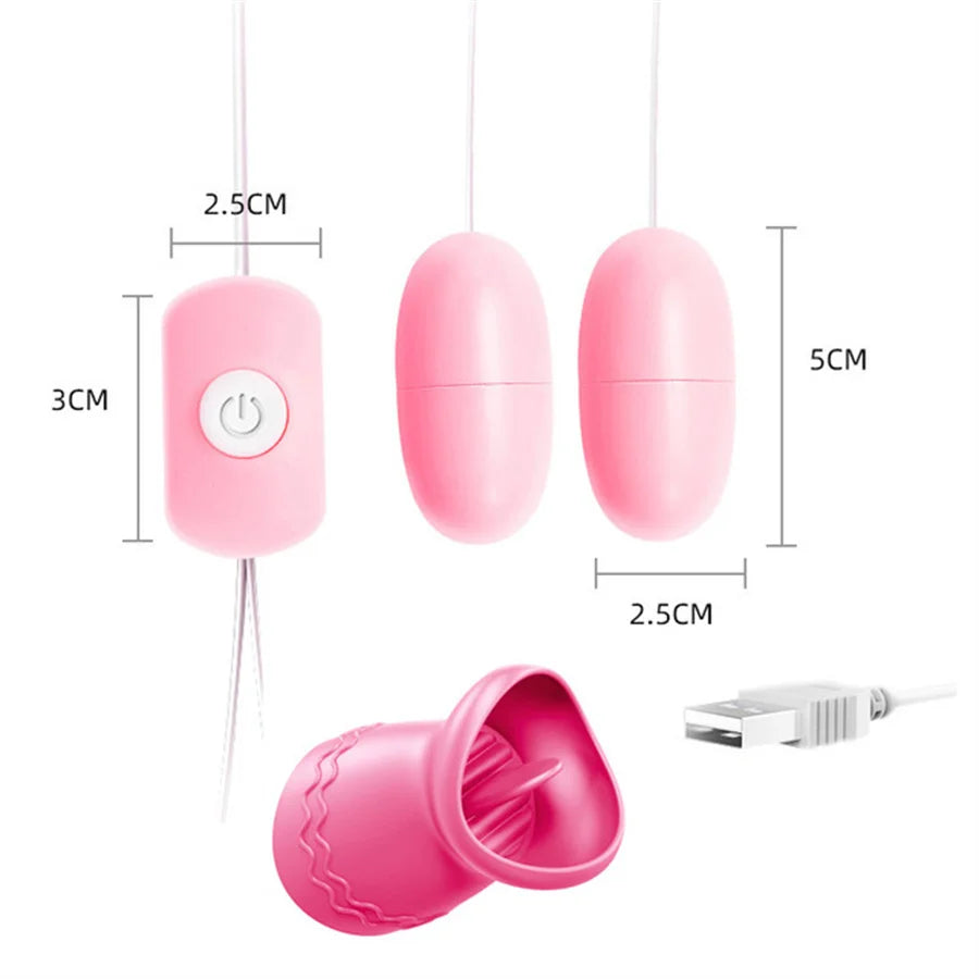 Vibrators USB Double Vibrating Egg Clitoris Stimulator Vagina Massage Vibrator Bullet Female Masturbators Sex Toys For Woman 18