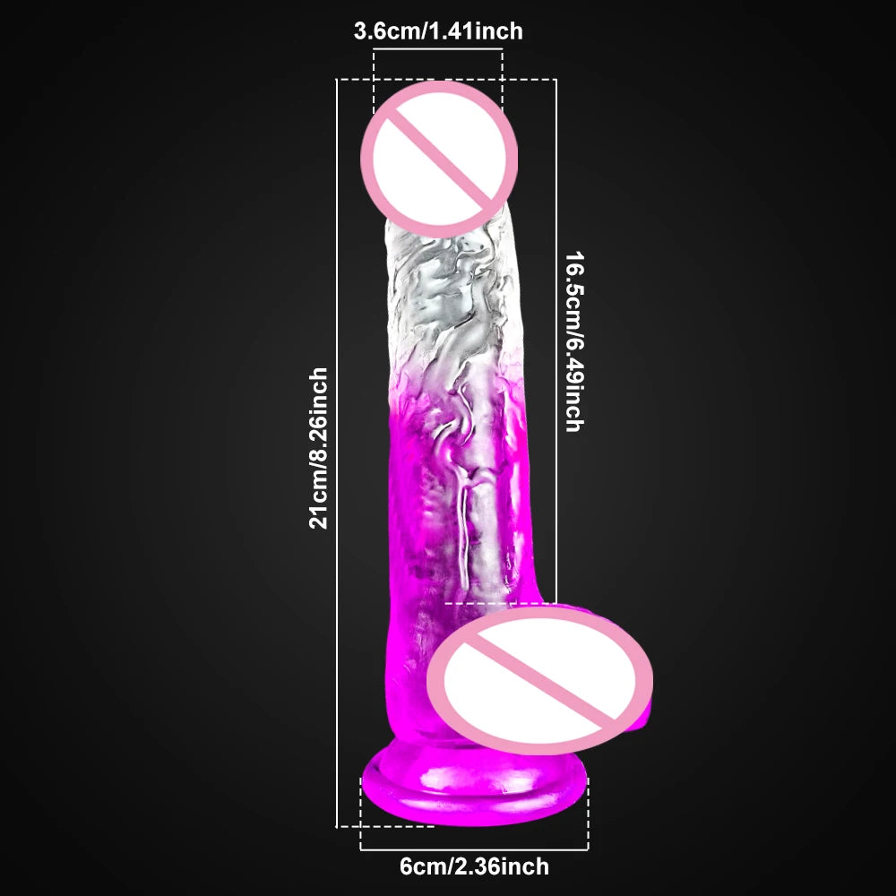 4 Sizes Transparent Dildo Realistic Soft Jelly Dildo Fake Dick Penis Sucker Anal Butt Plug for Woman Men Vagina Anal Sex Toys