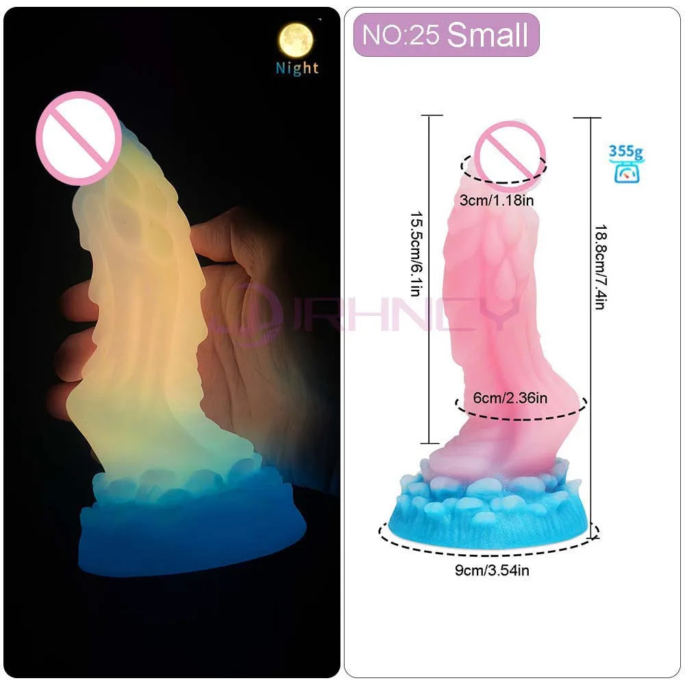 2024 Luminous Anal Plug Animals Dildos For Women Men Butt Plug With Suction Cup Silicone Anal Plug Beautiful Anal Sex Toys