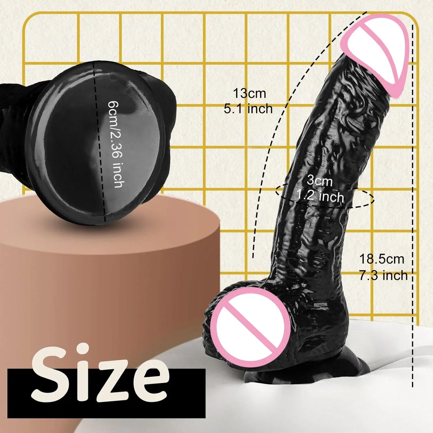 7 Inch Black Dildo Realistic Dildos for Women Small Penis With Suction Cup Cock for Vaginal G-spot Anal Dildo Sex Toys for Women