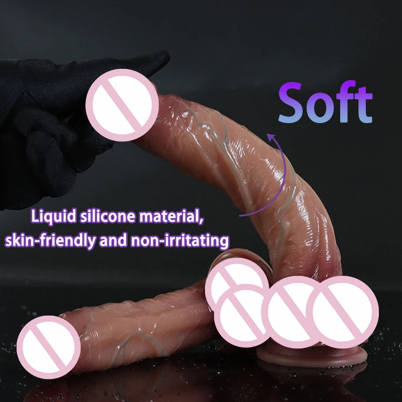 12/8/7 Inch Silicone Penis Huge Realistic Dildo Dong with Suction Cup for Women Masturbation Lesbain Anal Sex Toys for Adults 18