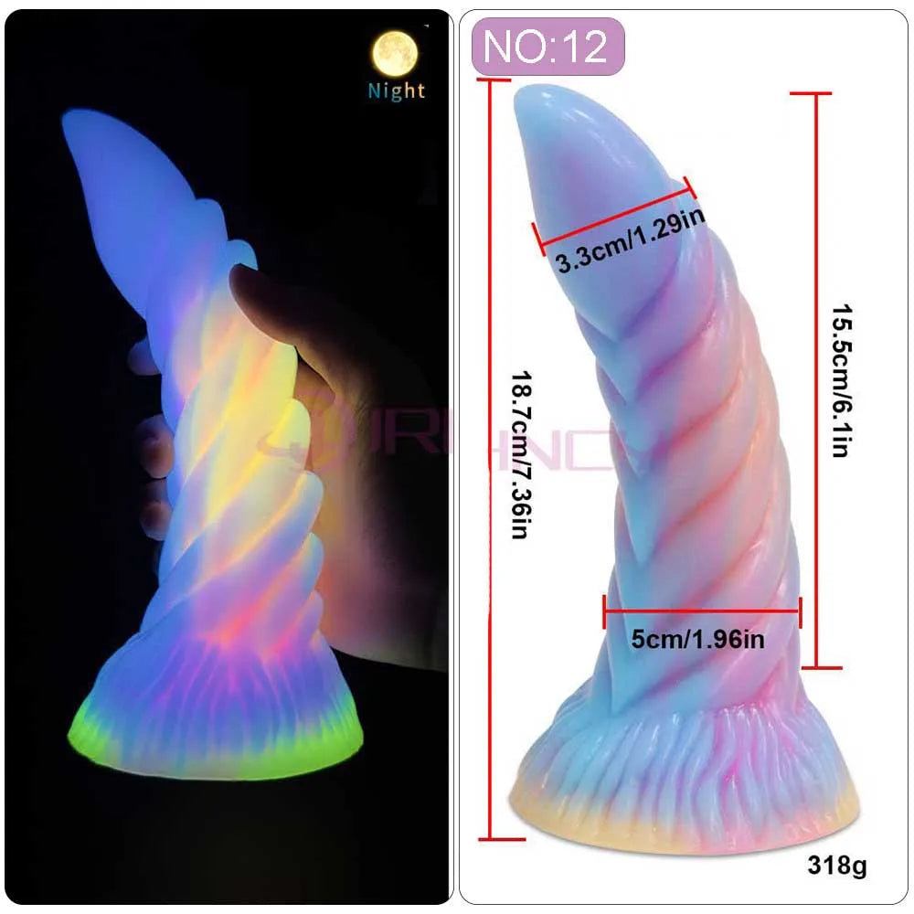 2024 Luminous Anal Plug Animals Dildos For Women Men Butt Plug With Suction Cup Silicone Anal Plug Beautiful Anal Sex Toys