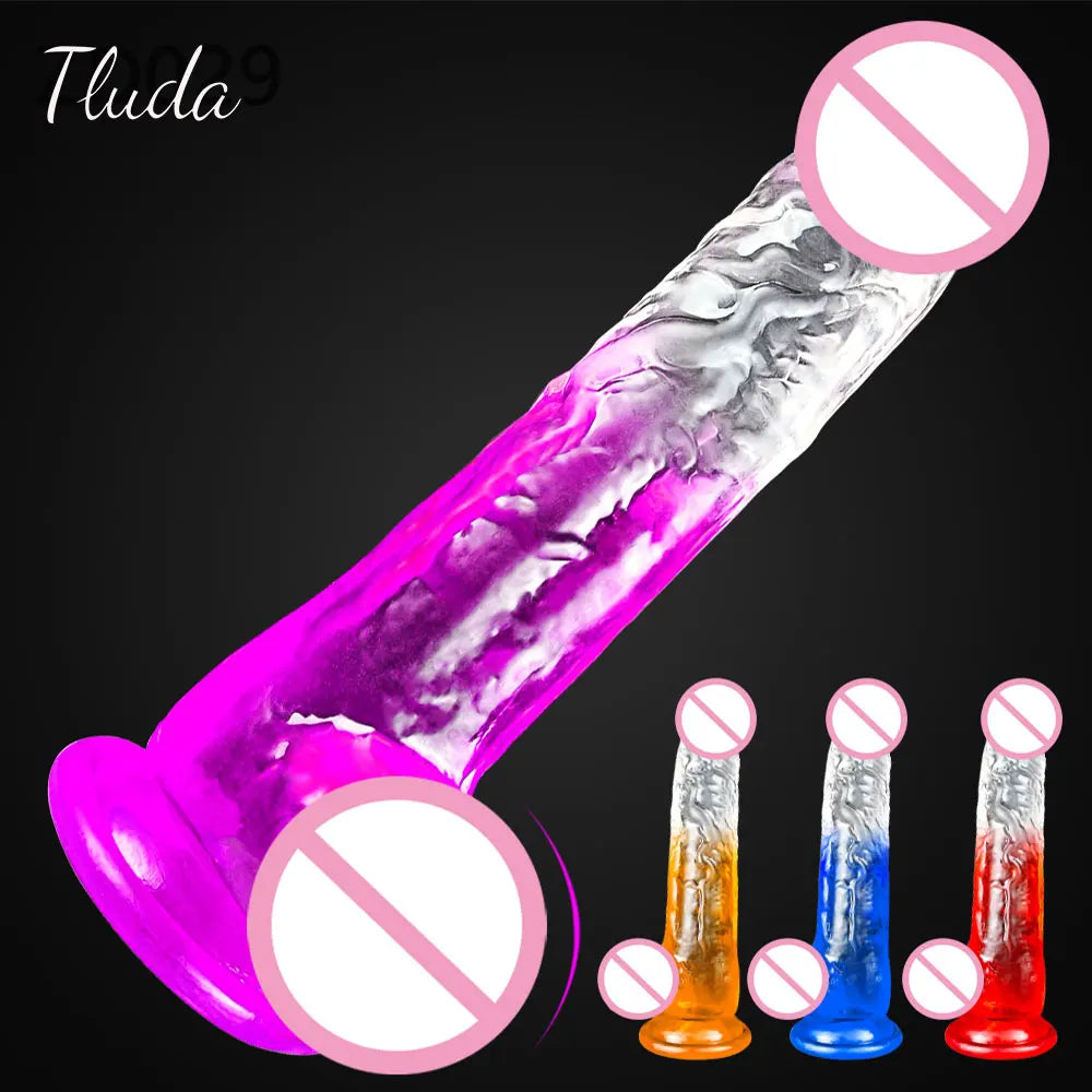 Multi Size Transport Dildo for Women Silicone Realistic Fake Dick Female Masturbator with Suction Cup Dildo Sex Toy for Women