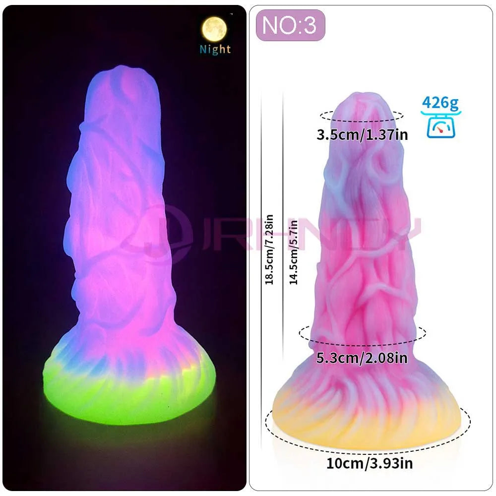 2024 Luminous Anal Plug Animals Dildos For Women Men Butt Plug With Suction Cup Silicone Anal Plug Beautiful Anal Sex Toys