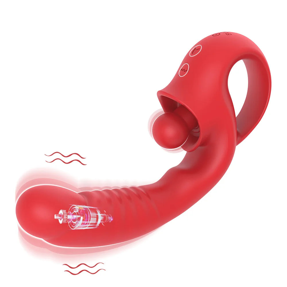 Dildo Vibrator For Women Tongue Vibro Licking Machine Clitoris Stimulator G-Spot Wand Female Clit Sucker Masturbator Sex Toys