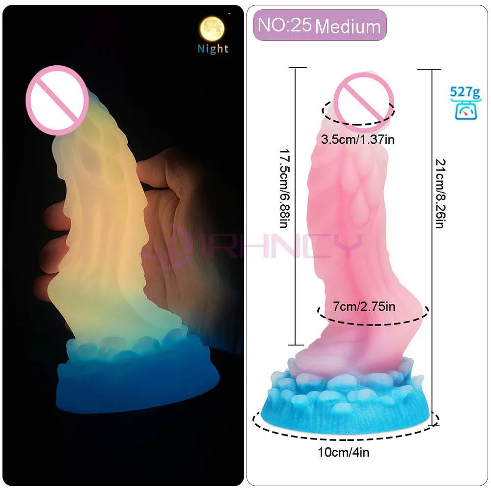 2024 Luminous Anal Plug Animals Dildos For Women Men Butt Plug With Suction Cup Silicone Anal Plug Beautiful Anal Sex Toys